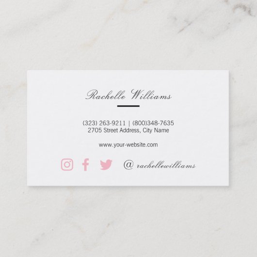 Rose Visitenkarte (Rückseite)