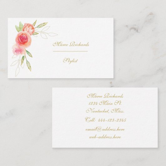 Rose Visitenkarte (Vorne/Hinten)