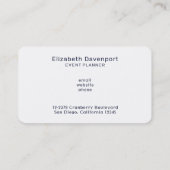 Rose Visitenkarte (Rückseite)