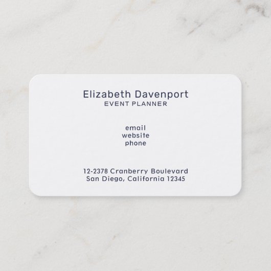 Rose Visitenkarte (Rückseite)