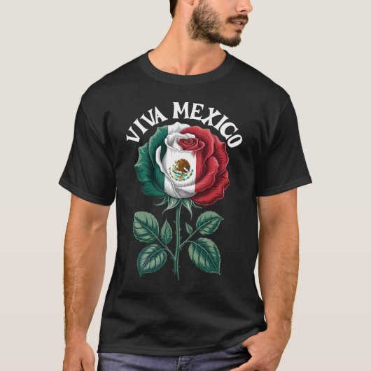 Rose Viva Mexiko Tag der Unabhängigkeit T-Shirt (Vorderseite)