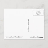 Rose Vögel, Abstrakter Violettrosa Zyklus Postkarte (Rückseite)