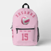 Rose Volleyball Girls Pink Team 2 Druck 3 Bedruckter Rucksack (Vorderseite)