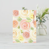 Rose von Aquarellen nur ein Hinweis Dankeskarte (Stehend Vorderseite)