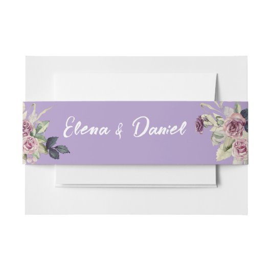 Rose von Aquarellpinken Einladungsbanderole (Vorderseite Beispiel)