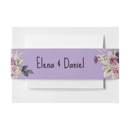 Rose von Aquarellpinken Einladungsbanderole (Vorderseite Beispiel)