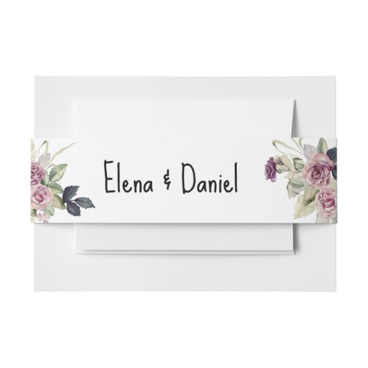 Rose von Aquarellpinken Einladungsbanderole (Vorderseite Beispiel)