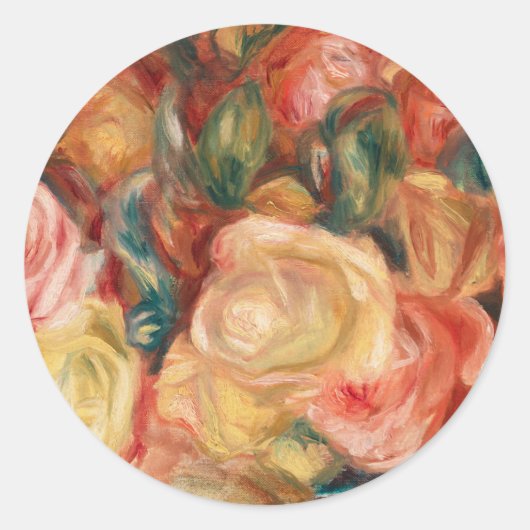 Rose von Auguste Renoir Runder Aufkleber (Vorderseite)
