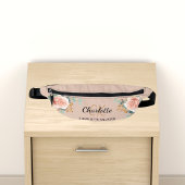 Rose von Beige, goldfarbener Blumengrün, Monogramm Bauchtasche