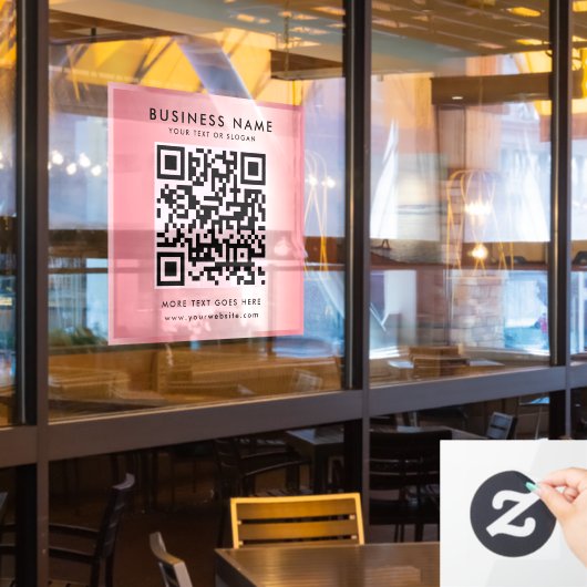 Rose von benutzerdefinierten Text-QR-Code-Logos Go Fensteraufkleber (Restaurantfenster)