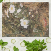 Rose von Bird's Nest and Dog von John William Hill Geschirrtuch (Gefaltet)