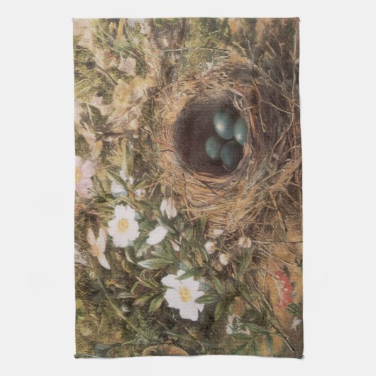 Rose von Bird's Nest and Dog von John William Hill Geschirrtuch (Vertikal)