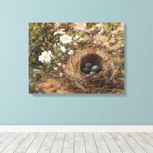 Rose von Bird's Nest and Dog von John William Hill Leinwanddruck (Insitu (Holzboden))