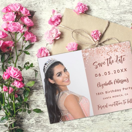 Rose von Birthday-Gold Foto Save The Date