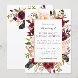 Rose von Boho Marsala Red Burgundi | Einladung