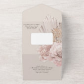 Rose von Boho und Pampas-Gras auf Beige All In One Einladung (Außenbereich)