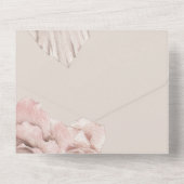 Rose von Boho und Pampas-Gras auf Beige All In One Einladung (Rückseite)