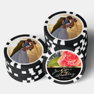 Rose von Braut- und Korallenbäumen Hochzeitsdesign Pokerchips