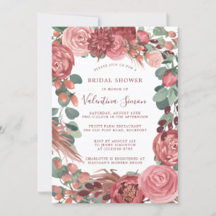 Rose von Burgund Rosa Pink Einladung
