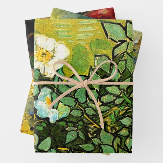 Rose von drei verschiedenen Künstlern Geschenkpapier Set (Beispiel)