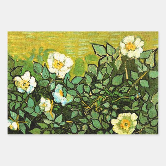 Rose von drei verschiedenen Künstlern Geschenkpapier Set (Vorderseite)