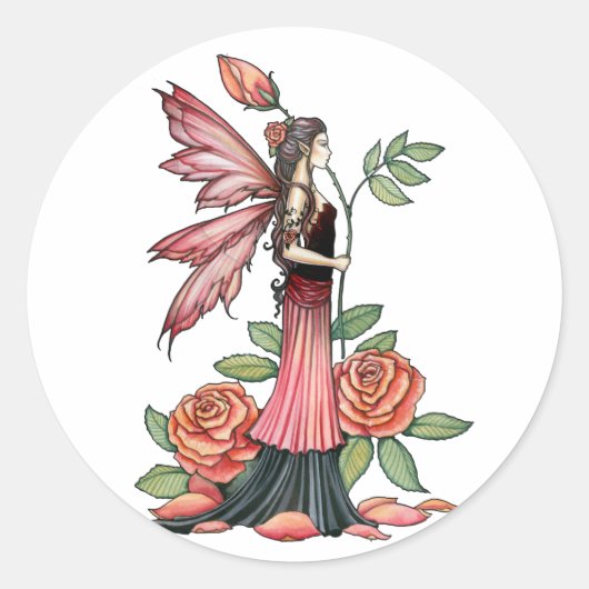 Rose von Feuerschutzaufklebern Runder Aufkleber (Vorderseite)