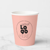 Rose von Firmenlogos Quarz Pink Paper Party Cup Pappbecher (Vorderseite)