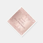 Rose von Glitzer-Tropfen Serviette (Ecke)