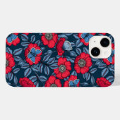 Rose von Hunden und Schmetterlinge in blau und rot Case-Mate iPhone Hülle (Rückseite (Horizontal))