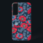 Rose von Hunden und Schmetterlinge in blau und rot Samsung Galaxy Hülle<br><div class="desc">Handgezeichnetes Vektormuster mit Hundeschleife und gebräuchlichen blauen Schmetterlingen</div>