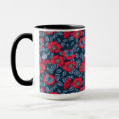 Rose von Hunden und Schmetterlinge in blau und rot Tasse (Links)