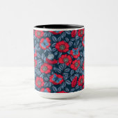Rose von Hunden und Schmetterlinge in blau und rot Tasse (Zentrum)