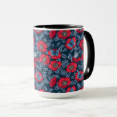 Rose von Hunden und Schmetterlinge in blau und rot Tasse (VorderseiteRechts)