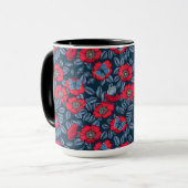 Rose von Hunden und Schmetterlinge in blau und rot Tasse (Vorderseite Links)