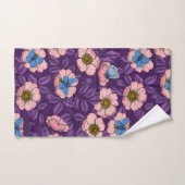 Rose von Hunden und Schmetterlinge in rosa und lil Badhandtuch Set (Handtuch)