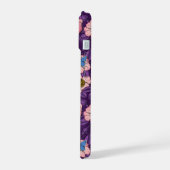 Rose von Hunden und Schmetterlinge in rosa und lil iPhone 15 Hülle (Linke Seite)