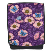 Rose von Hunden und Schmetterlinge in rosa und lil Rucksack (Vorderseite)