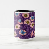 Rose von Hunden und Schmetterlinge in rosa und lil Tasse (Zentrum)