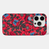 Rose von Hunden und Schmetterlinge in Rot und Blau Case-Mate iPhone Hülle (Rückseite (Horizontal))