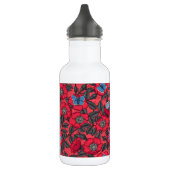 Rose von Hunden und Schmetterlinge in Rot und Blau Edelstahlflasche (Links)