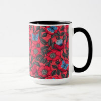 Rose von Hunden und Schmetterlinge in Rot und Blau