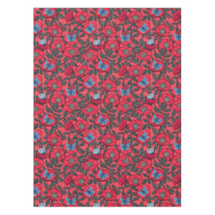 Rose von Hunden und Schmetterlinge in Rot und Blau Tischdecke