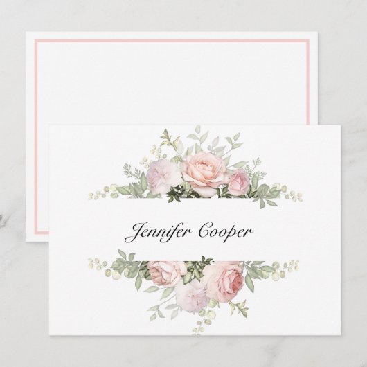 Rose von Ihrem Schreibtisch aus als Persönlich Mitteilungskarte (Vorne/Hinten)