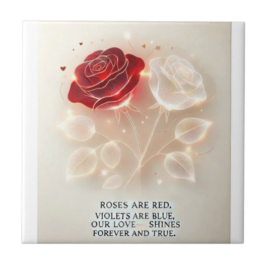 Rose von Licht und Liebe Fliese (Vorderseite)