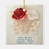 Rose von Licht und Liebe Keramikornament (Rückseite)