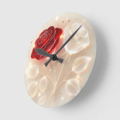 Rose von Licht und Liebe Runde Wanduhr (Winkel)