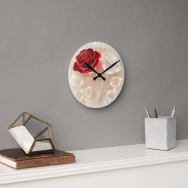 Rose von Licht und Liebe Runde Wanduhr