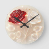 Rose von Licht und Liebe Runde Wanduhr (Vorderseite)