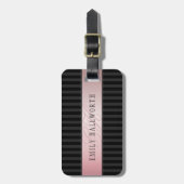 Rose von mit Monogramm Imitaten Gold | Schwarze un Gepäckanhänger (Vorderseite vertikal)