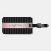 Rose von mit Monogramm Imitaten Gold | Schwarze un Gepäckanhänger (Rückseite horizontal)